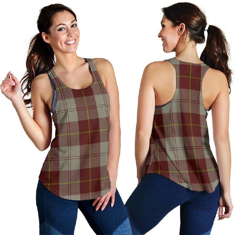 Cunningham Burgundy Dancers Tartan Women Racerback Tank Top crossback tank top