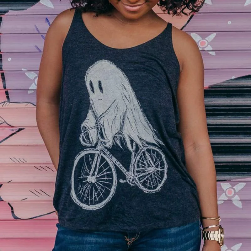 Ghost on a Bicycle Women's Fest Tank sleep tank top