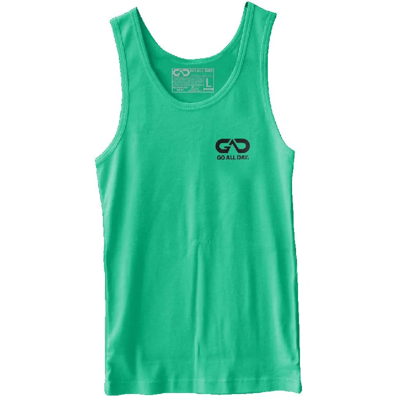 GO ALL DAY® Unisex Tank (Kelly Green) Small Logo glitter tank top