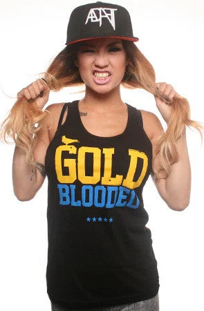 Gold Blooded (Women's Black/Royal Tank Top) boho tank top