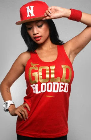 Gold Blooded (Women's Red Tank Top) open back tank