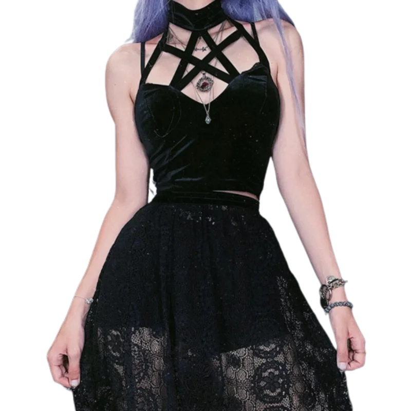 Gothic Cross Print Lace Bodycon Crop Tops Embrace Y2K Aesthetic and Summer Style with Sexy Black and Red Camis for Women and Girls cropped tank top