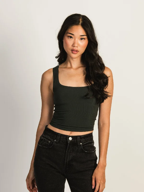 HARLOW ESSENTIAL LUXE TANK TOP - FOREST teal tank top