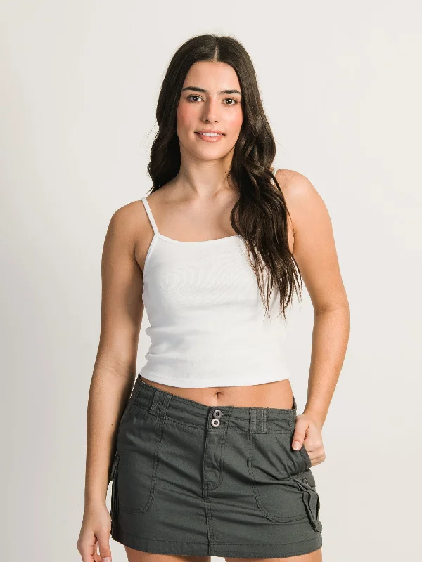HARLOW SABRINA TANK TOP - WHITE print tank top