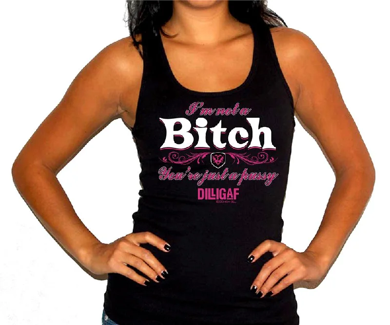I'm not a BITCH...Tank Top silver tank top