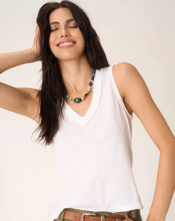 Let Me Know Slub V Neck Tank Tee comfortable tank top