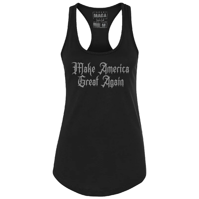 Make America Great Again Dark Gothic Raceback Tank Top coral tank top