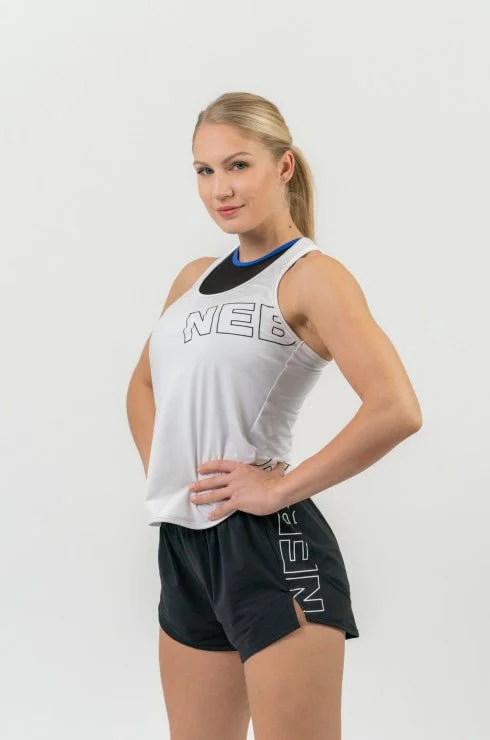 Nebbia Fit Activewear Tank Top Racerback - White ivory tank top