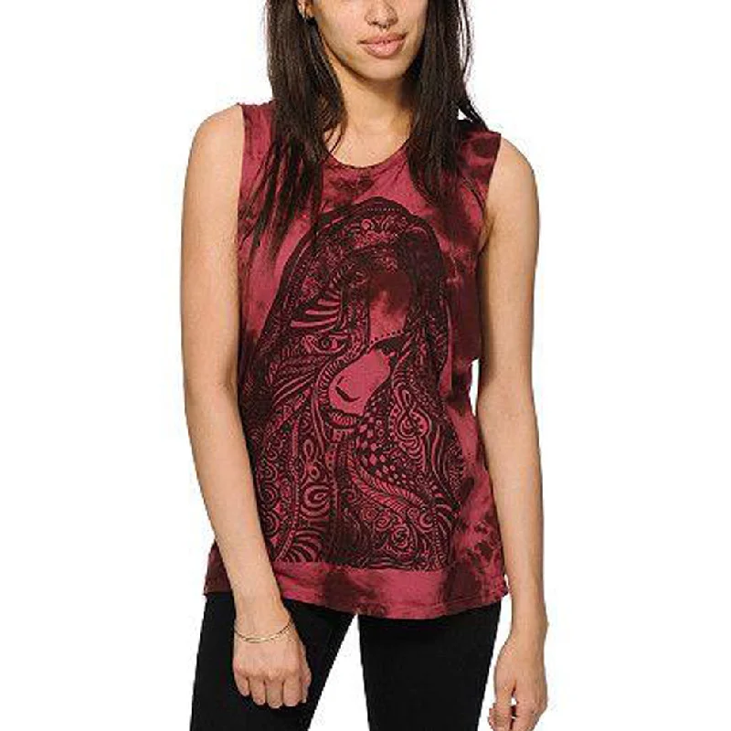 OBEY X NOEMI MANSER REMEMBER YOURSELF TANK // BURGUNDY TIE DYE grey tank top