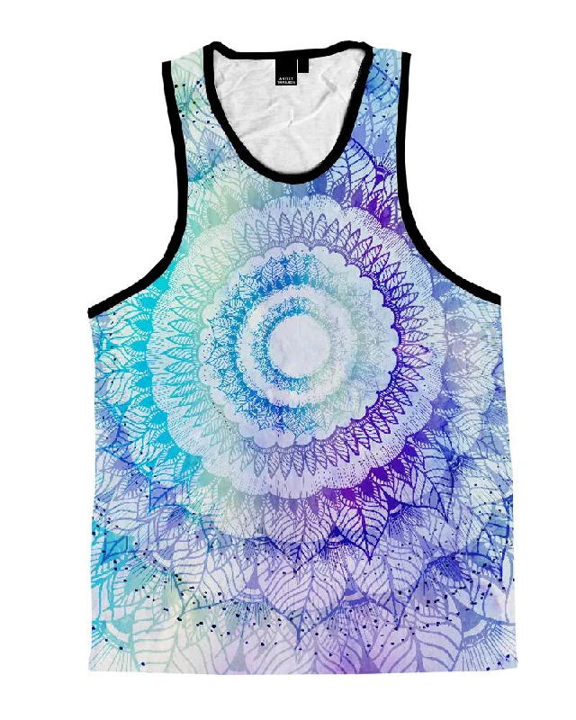 Rose Magic Mandala Unisex Tank Top low neck tank