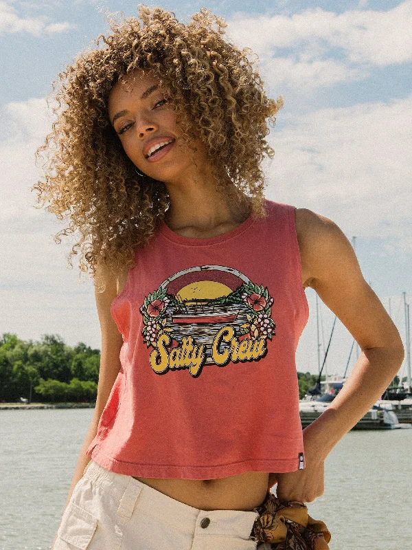 SALTY CREW ON VACATION CROPPED TANK TOP basic tank top
