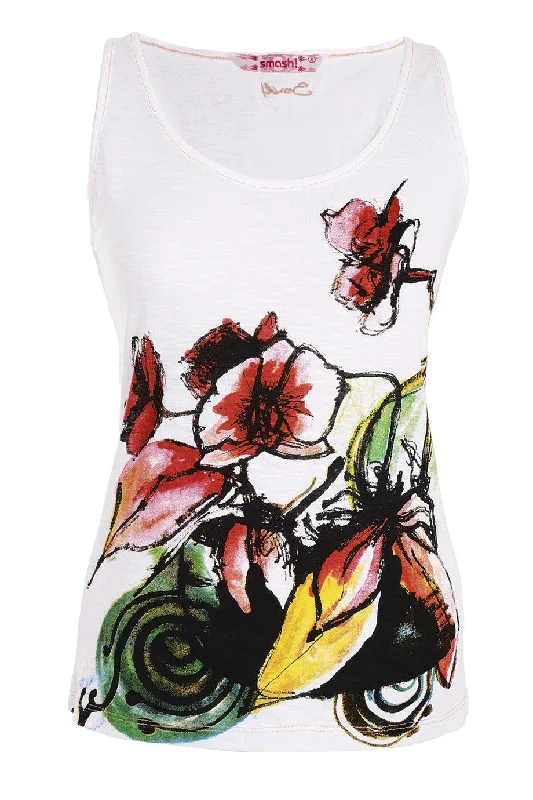 C-PIR Printed Tank Top bright tank top
