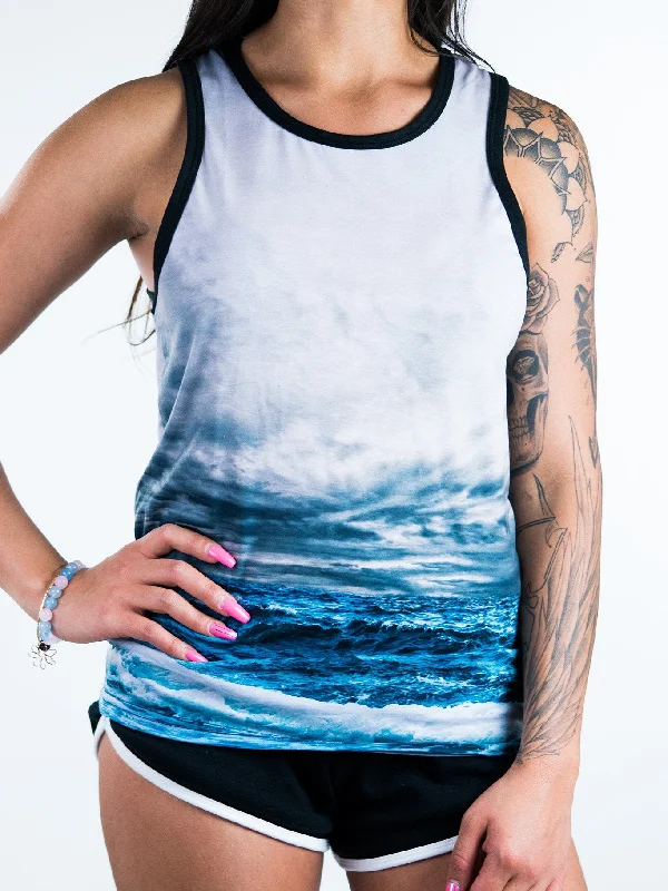 Stormy Ocean Unisex Tank Top tie dye tank