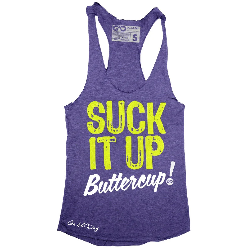 "SUCK IT UP" Signature Series Racerback Tank (Purple) cropped tank top
