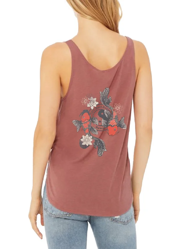 T&C Surf Koi Lily Slit Tank flirty tank top