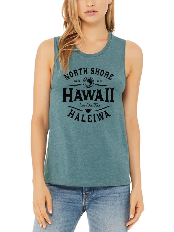 T&C Surf North Shore Hawaii Muscle Tank grey tank top
