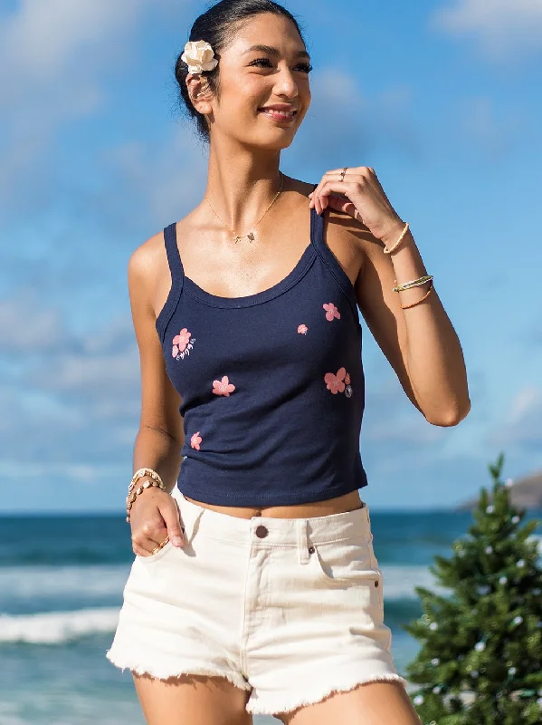 T&C Surf Sakura Scatter Spaghetti Strap Tank lace back tank