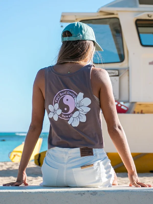 T&C Surf Triple Sakura Logo Crop Singlet Tank lace tank top