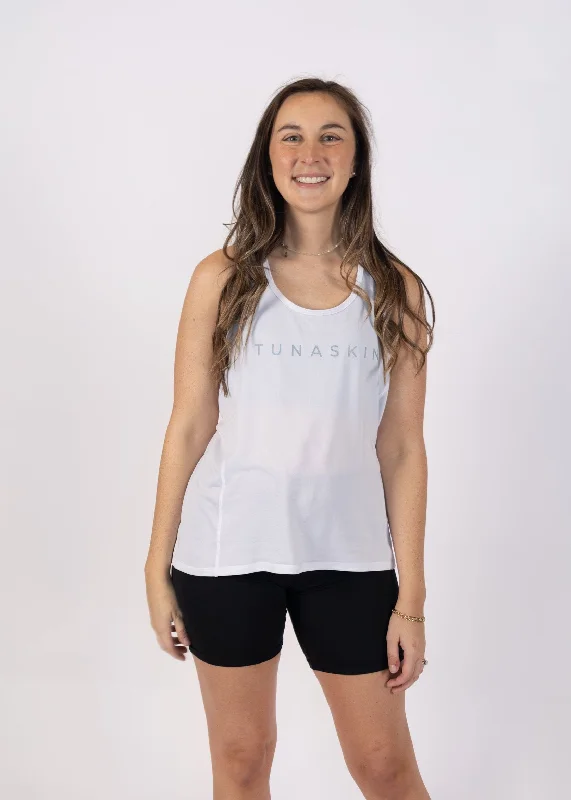 Echo Performance Essentials Tank | White floral tank top