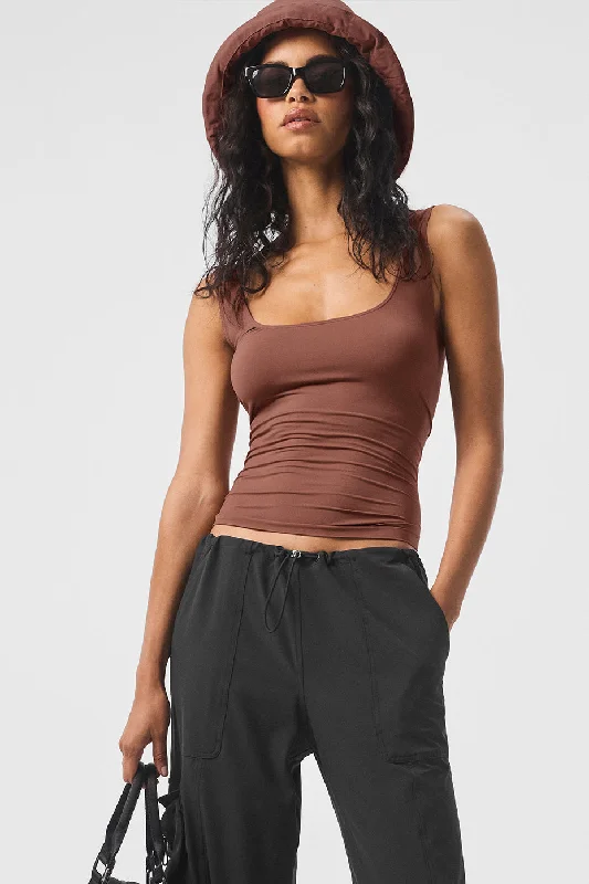 Sheer Glow Tank - Chestnut turquoise tank top