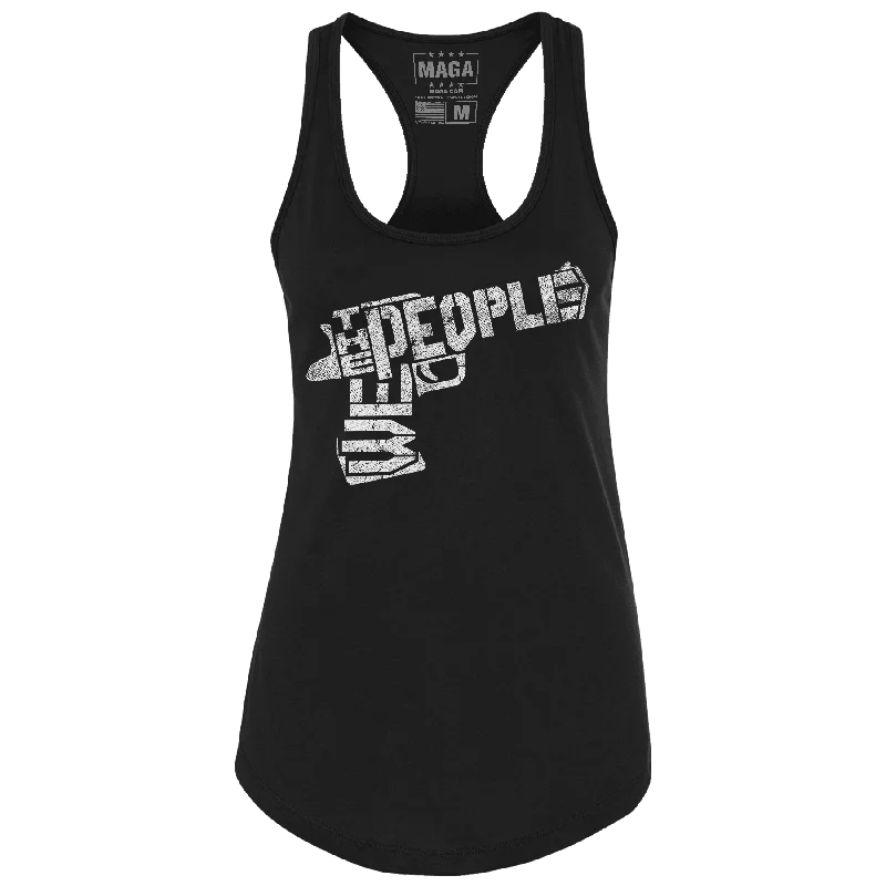 We The People Hand Gun Ladies Racerback Tank Top seamless tank top