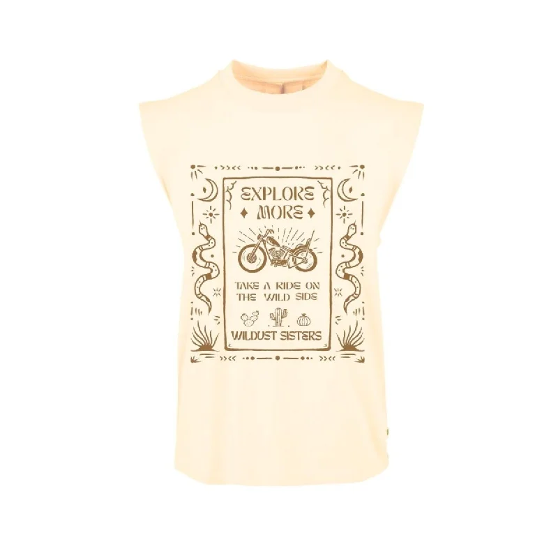 Wildust Sisters Explore Tank in Cream coral tank top