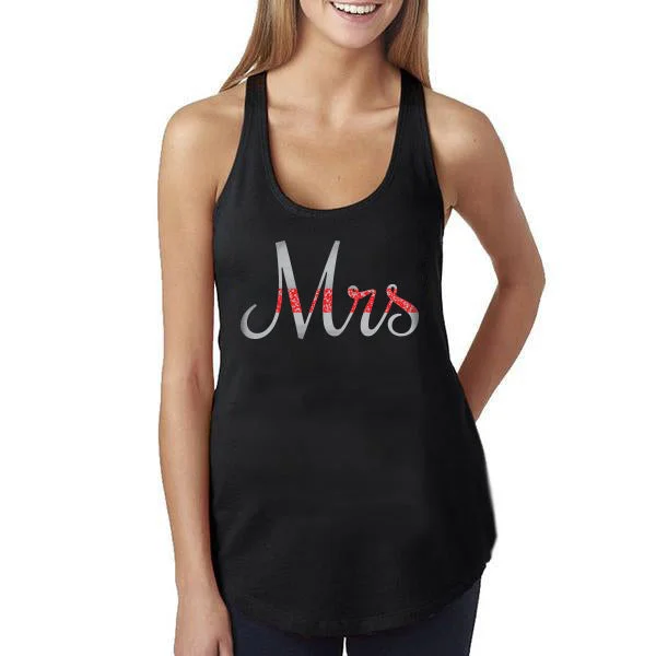 Woman's Tank Top Thin Red Line - Mrs. sequin tank top