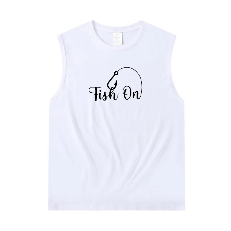 Women Fish On Tank Top silver tank top