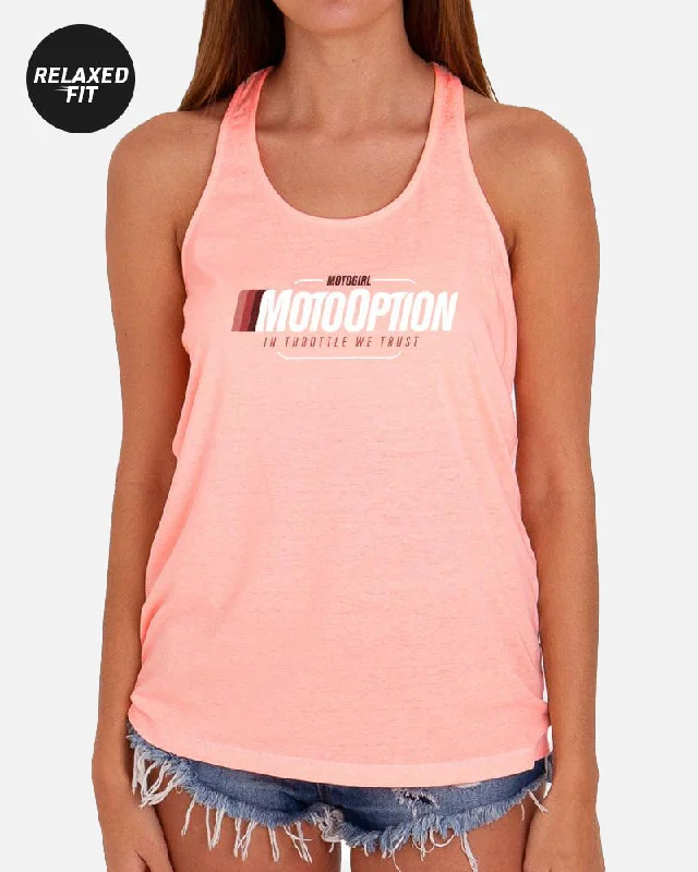WOMENS MOTO GIRL TANK - PINK vintage tank top