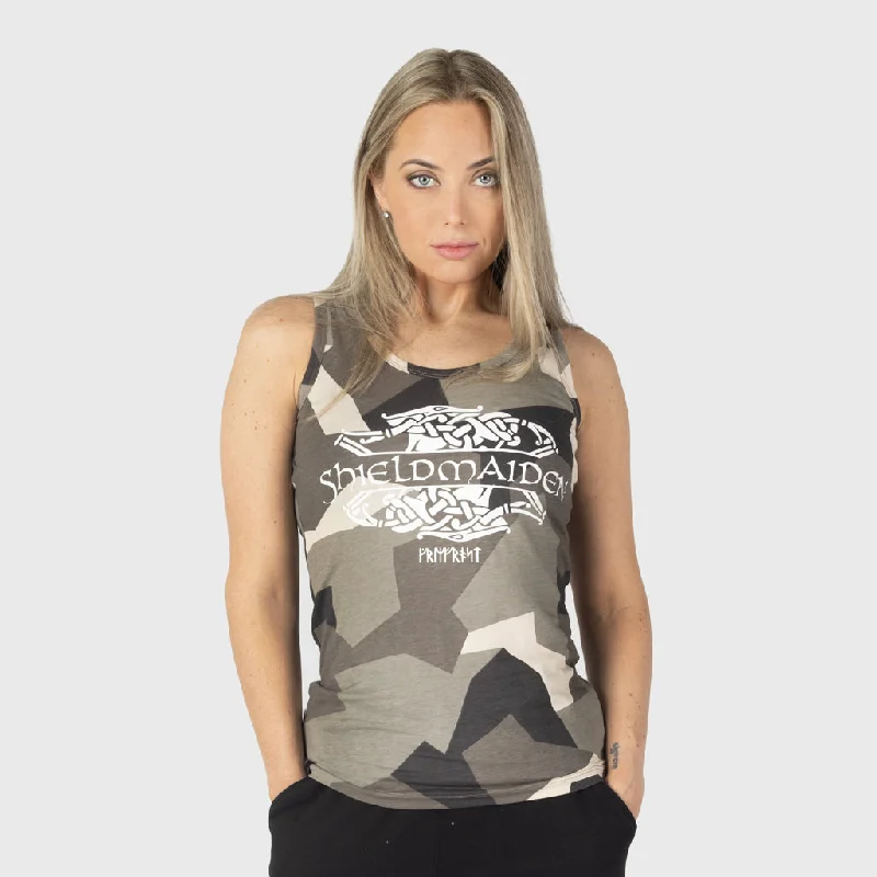 Women's Premium Tank, Shieldmaiden, M90 Brown Camo pastel tank top