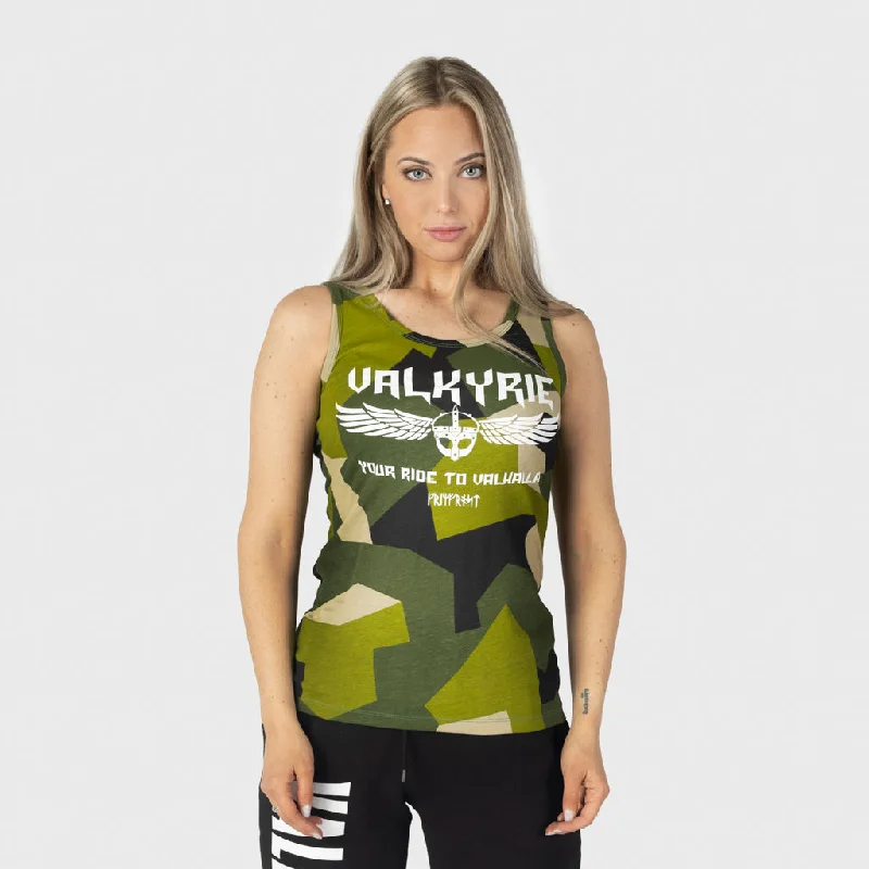 Women's Premium Tank, Valkyrie, M90 Green Camo essential tank top